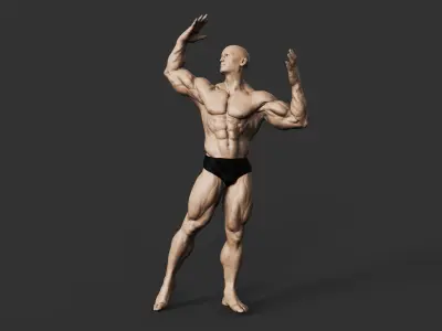 Bodybuilder 3D print model 2