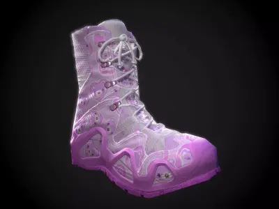 Military Boot Funny Bear Skin Low-poly 3D model