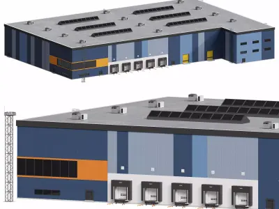 Modular logistics warehouse 2 3D model