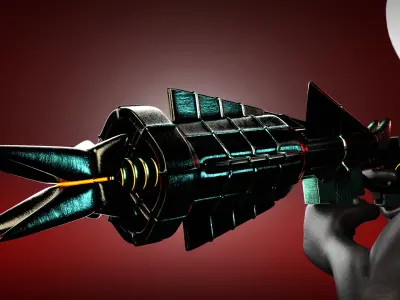 Alien sci-fi weapon set Low-poly 3D model