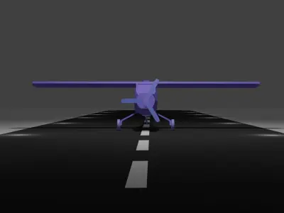 low poly aircraft plane flying on runway Free 3D model