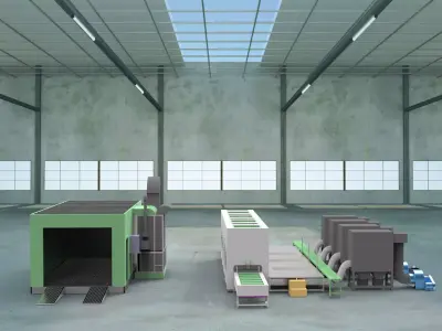 Paint spraying equipment set 3D model