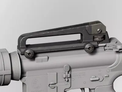 AR15 M4A1 Modular Rearsight Carry Handle Customizable Low-poly 3D model