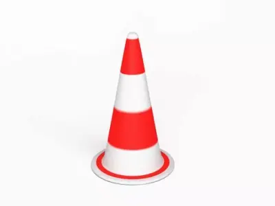 Traffic Caution Cone 3D model