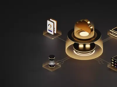Isometric Cloud Computing for Landing Page 3D model