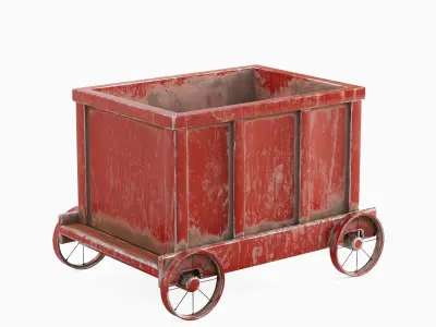 Old Mining Trolley Set 3D model