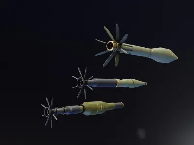 Pack of 3 Warheads Free low-poly 3D model