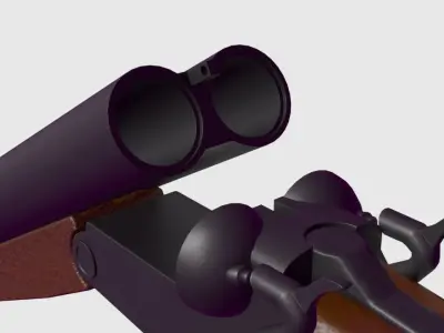  Double-barreled shotgun Free low-poly 3D model