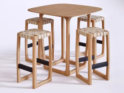 Usona bar set Low-poly 3D model