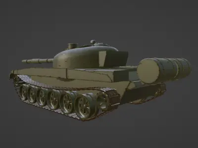 T-72 Tank Low-poly 3D model