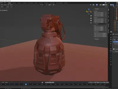 Sci-Fi grenade high-poly 3D model 3D model