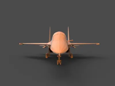 Su-34 orange fighter jet 3D print model