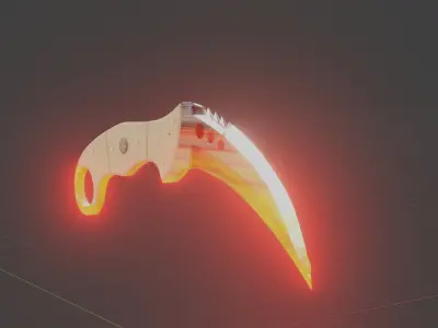 Claw fiery paint Low-poly 3D model