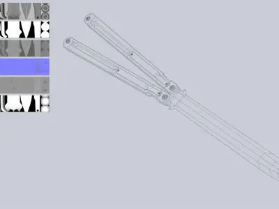 Butterfly knife Low-poly 3D model get