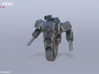 Scifi Mini bot Low-poly 3D model purchase