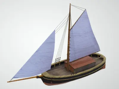 Classic Sail Boat Low-poly 3D model