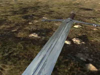 CG Claymore with PBR texture Free low-poly 3D model