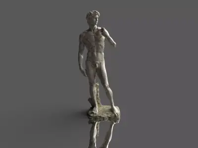 3D Printable David Statue- 3D model PBR  gameready Low-poly 3D model