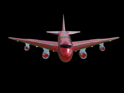 aeroplane airplane flying 3D model