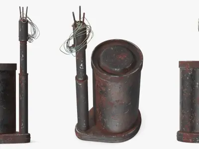 WW2 M2 Anti Personnel Mine Black Rusty 3D model