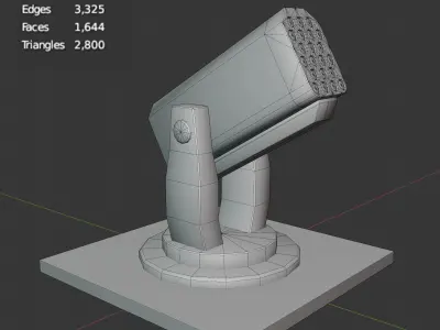 Turret microphone Low-poly 3D model