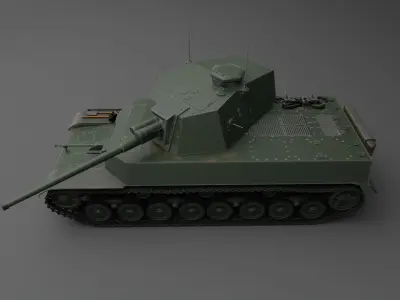 Type 5 Chi-Ri 2 japanese medium tank 3D model