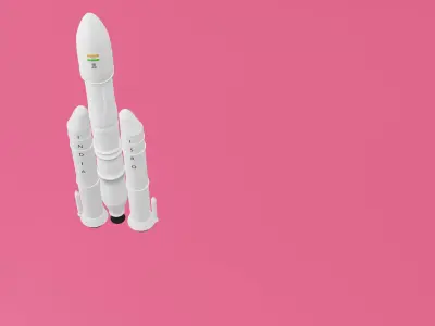 GSLV Geosynchronous Satellite Launch Vehicle Mk 3 ISRO 3D model