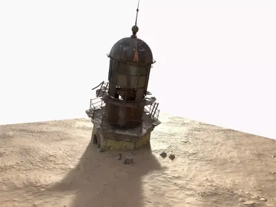 Sunken Lighthouse  In The Desert 3D model