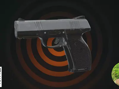 Modern Compact Semi-Automatic Pistol 3D model