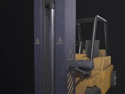 Low poly forklift Low-poly 3D model