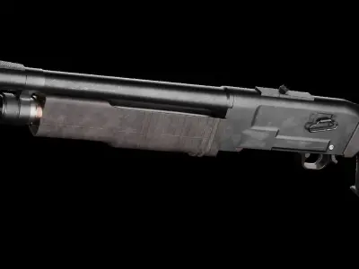 KS-23M Soviet Shotgun Low-poly 3D model