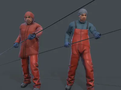 Commercial fisherman 3D model