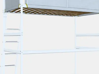 VITVAL loft bed frame 1 Low-poly 3D model
