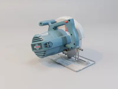 Realistic Power Tool Bosch Circular Saw with PBR Texture Low-poly 3D model