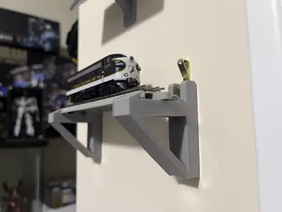 N Scale Train Wall Mount for Bachmann EZ Track Straight Rail 3D print model