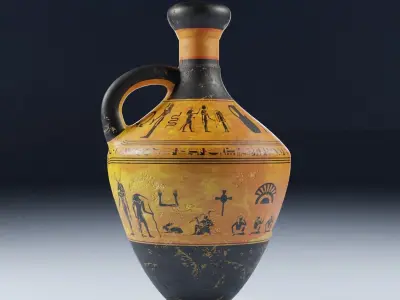 Ancient Antique Pottery Egyptian Old Vase  Low-poly 3D model