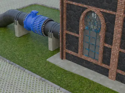 water distribution station 3D model