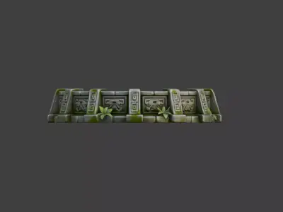 Ancient Stone Ring Ruins Low-poly 3D model