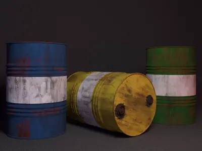 Rusty Oil Barrel 3D model