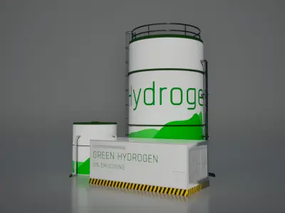 Hydrogen Green energy station 3D model