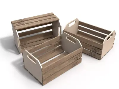 Wooden Crate 3D 3D model 7