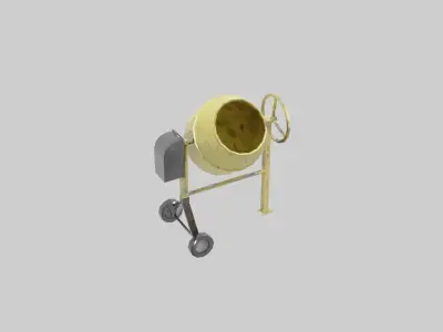 Cement mixer Low-poly 3D model buy