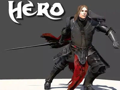 Hero Warrior Low-poly 3D model