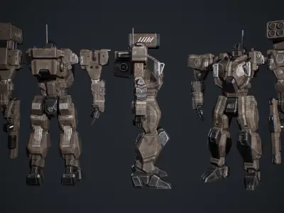 Assault Mech Low-poly 3D model