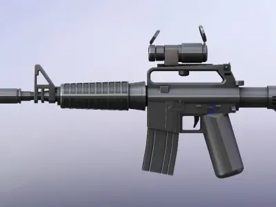 M4A1 WITH AIMPOINT SIGHT ASSULT RIFLE OLDSCOOL FOR MINIFIGUES 3D print model