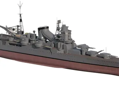 WW2 JAPANESE HEAVY CRUISER BASED ON Mogami class 3D model