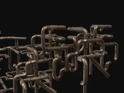Lead Pipes for Liquid Free low-poly 3D model