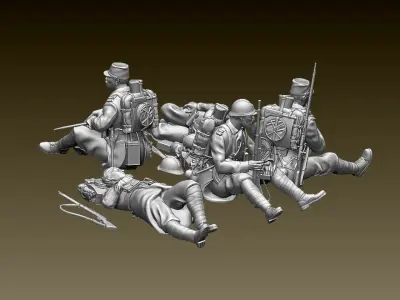 French soldier ww1 3D print model