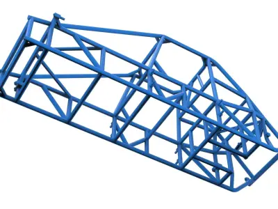 Frame of Experimental Pavement Silver Crown Car V3 Scale 1 to 25 3D print model