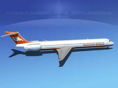 Douglas MD-80 Universal Airlines 3D model
